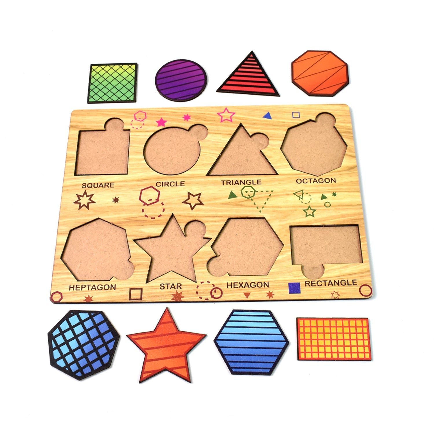 Wooden Triangle Puzzle Educational Toy for Kids | Inventive Play - Detail View 5