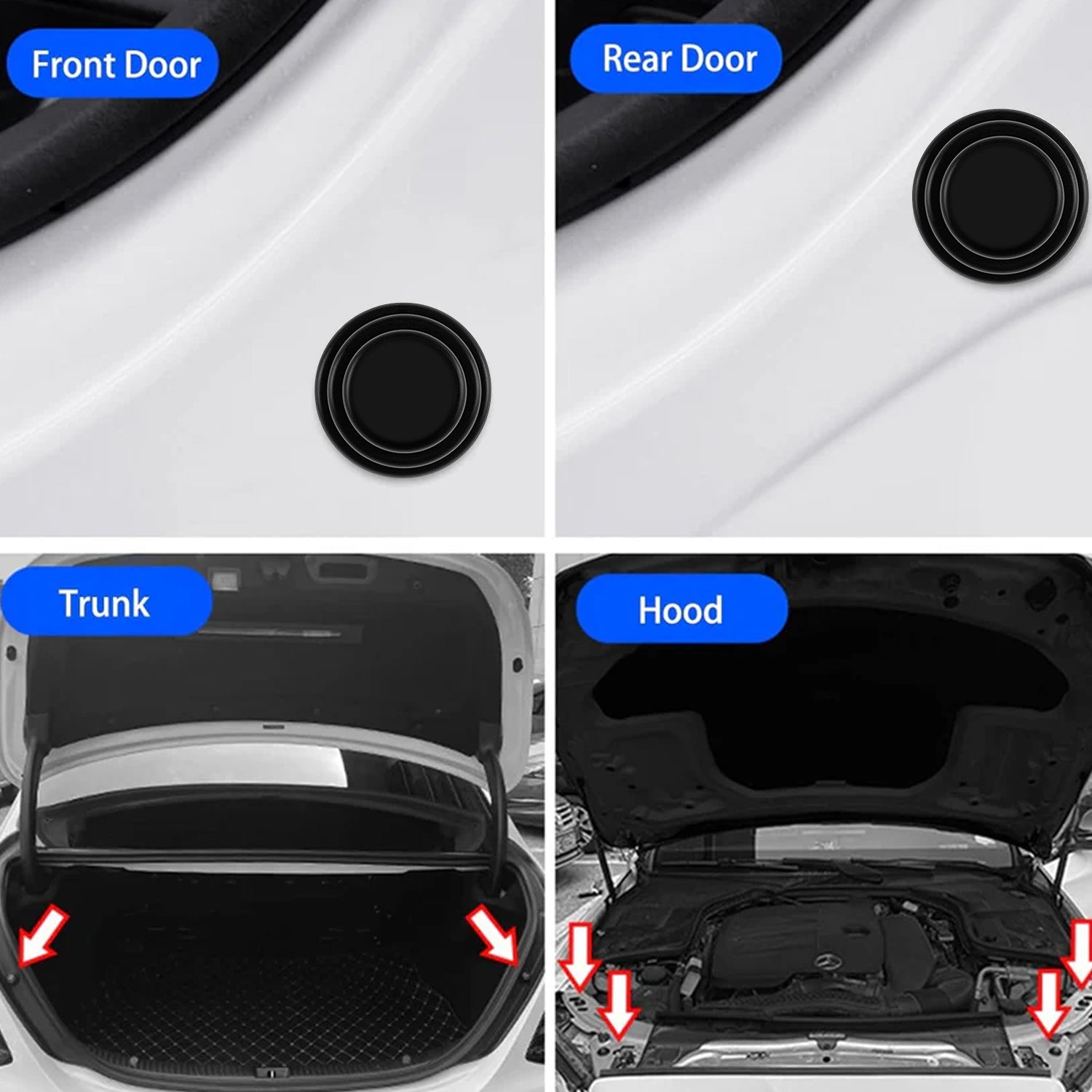 ALVENZA Rubber Car Door Shock Absorber Sticker – Durable Noise Reduction