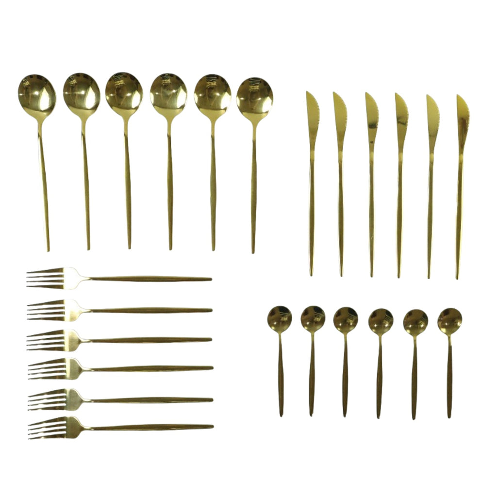 ALVENZA Stainless Steel Cutlery Set – Elegant Gold Finish for Dining & Gifts