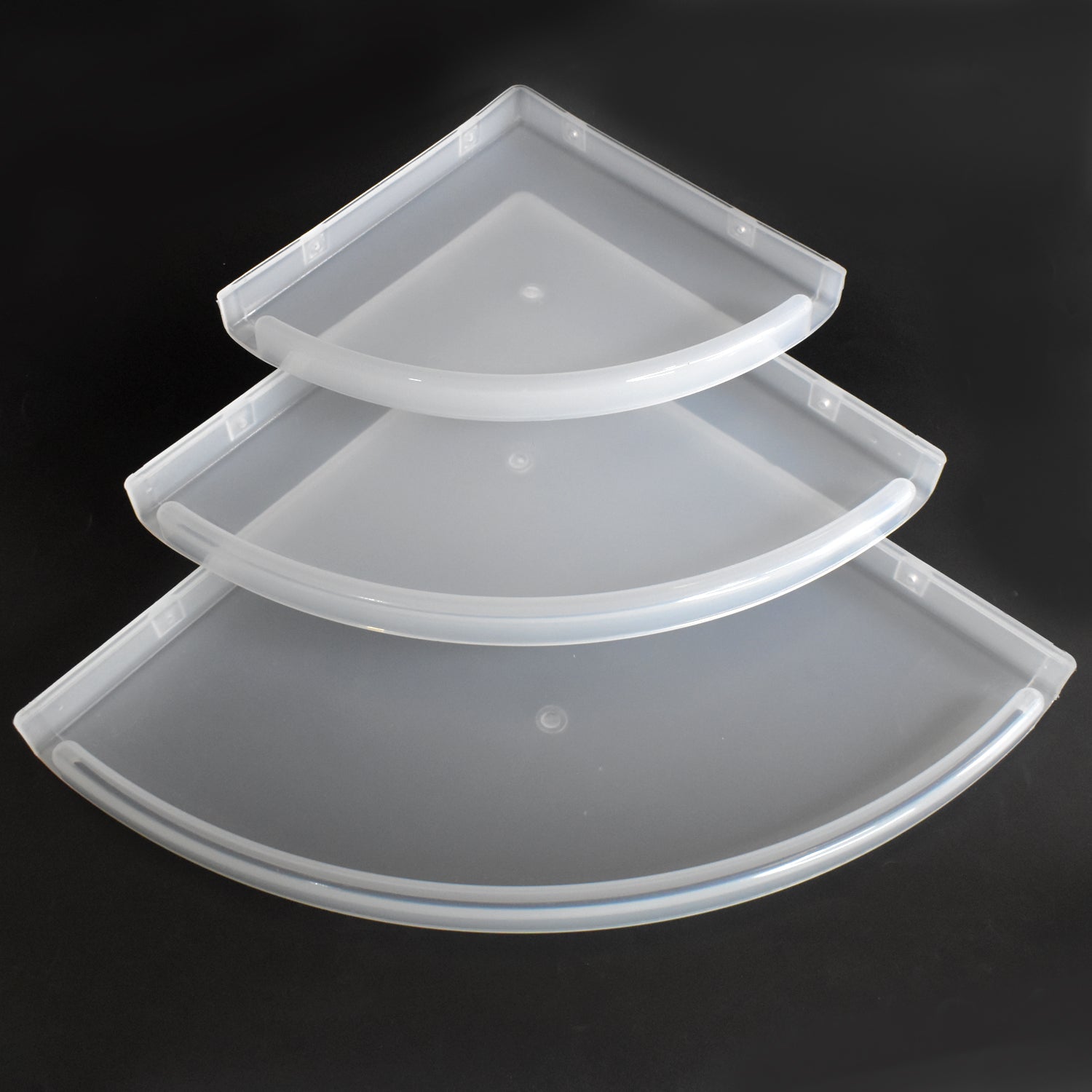ALVENZA Plastic Corner Shelf Set – 3 Pcs Wall Mounted | Bathora