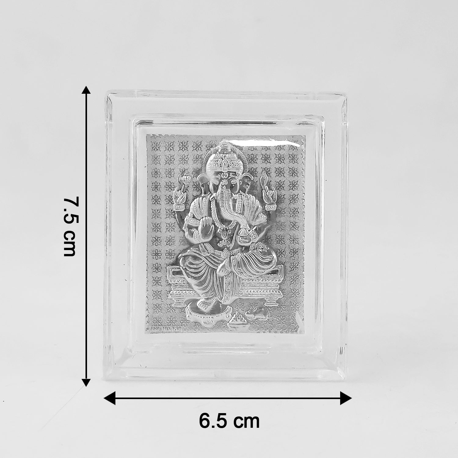 ALVENZA Lord Ganesha Silver-Plated Photo Frame – Elegant Spiritual Decor