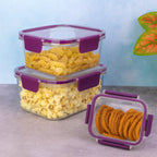 ALVENZA Airtight Square Food Storage Containers – Leakproof 3-Pc Set