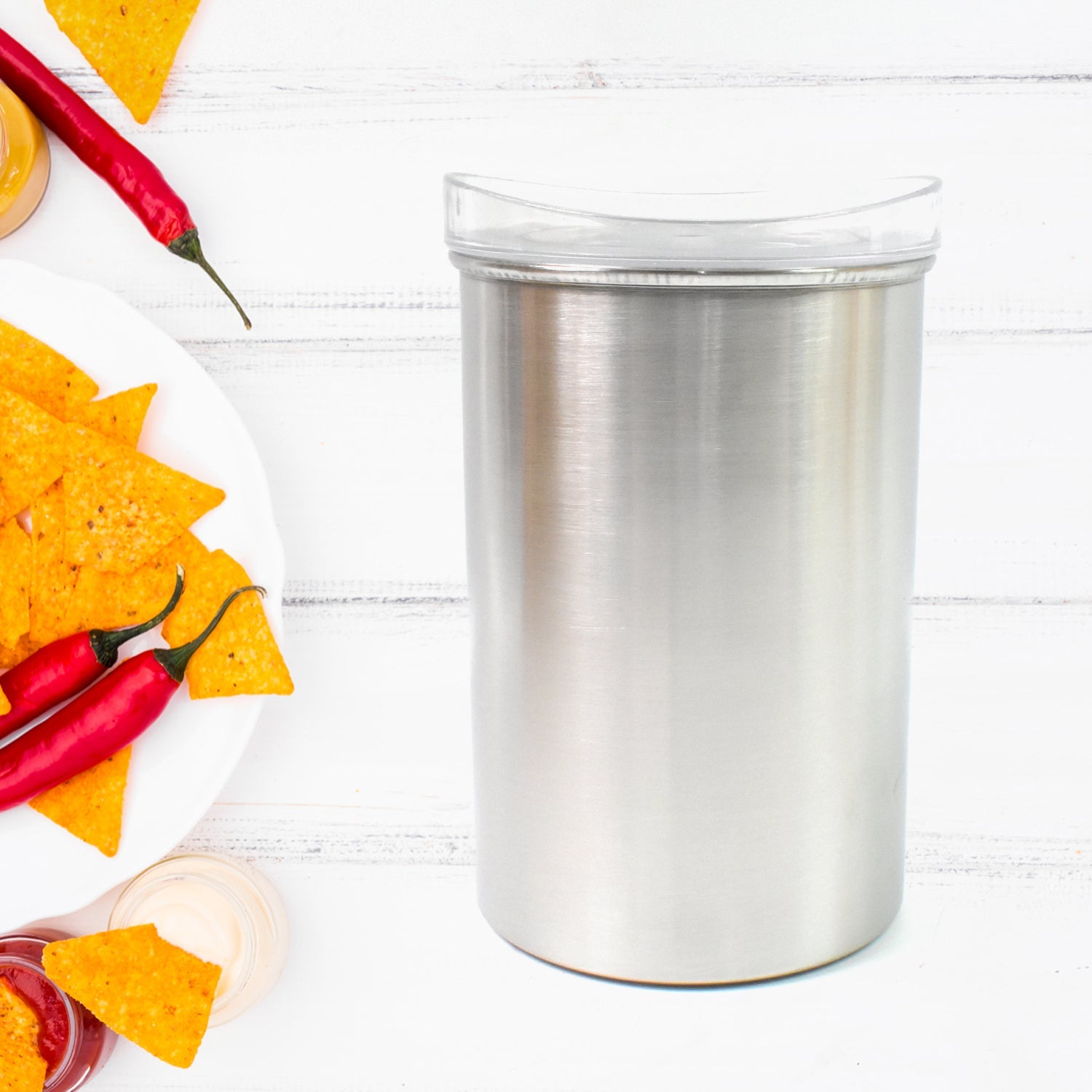 Stainless Steel Airtight Container 1000 ML with Lid | Konvex - Back View