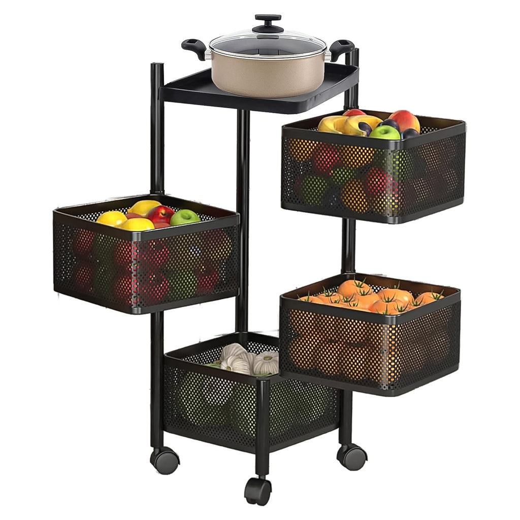 ALVENZA Metal Kitchen Trolley – 4 Layer Durable Storage Rack | Tidy Table