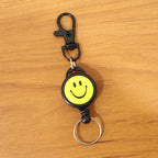 ALVENZA Smiley Face Retractable Keychain – Durable Heavy-Duty Clip