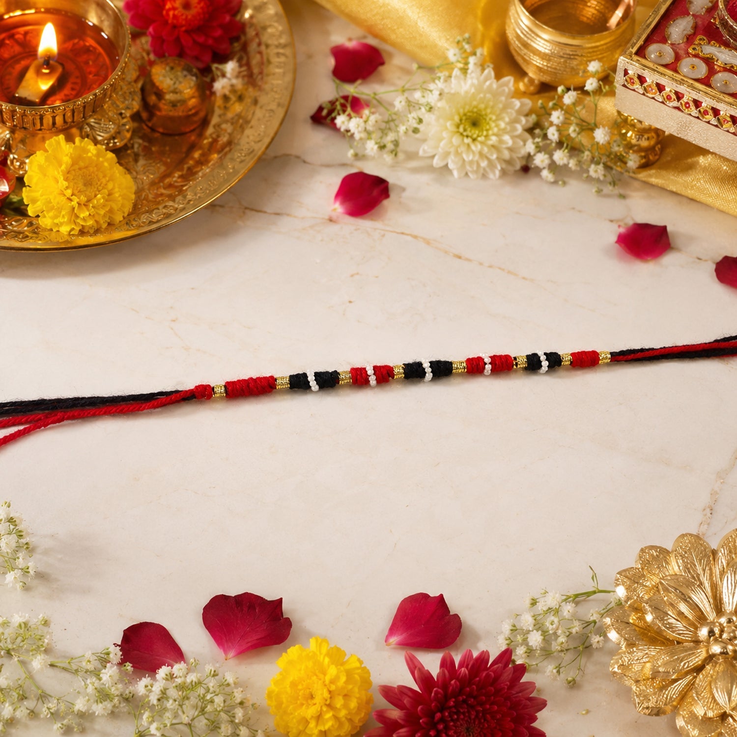Rakhi Traditional Beaded Thread for Raksha Bandhan - Detail View 7