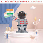 ALVENZA Solar Power Astronaut Ornament – Indian Flag Car Dashboard Décor