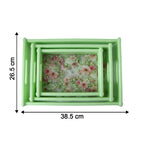 Serving Tray Set Elegant Floral Design with Side Handles - Detail View 6