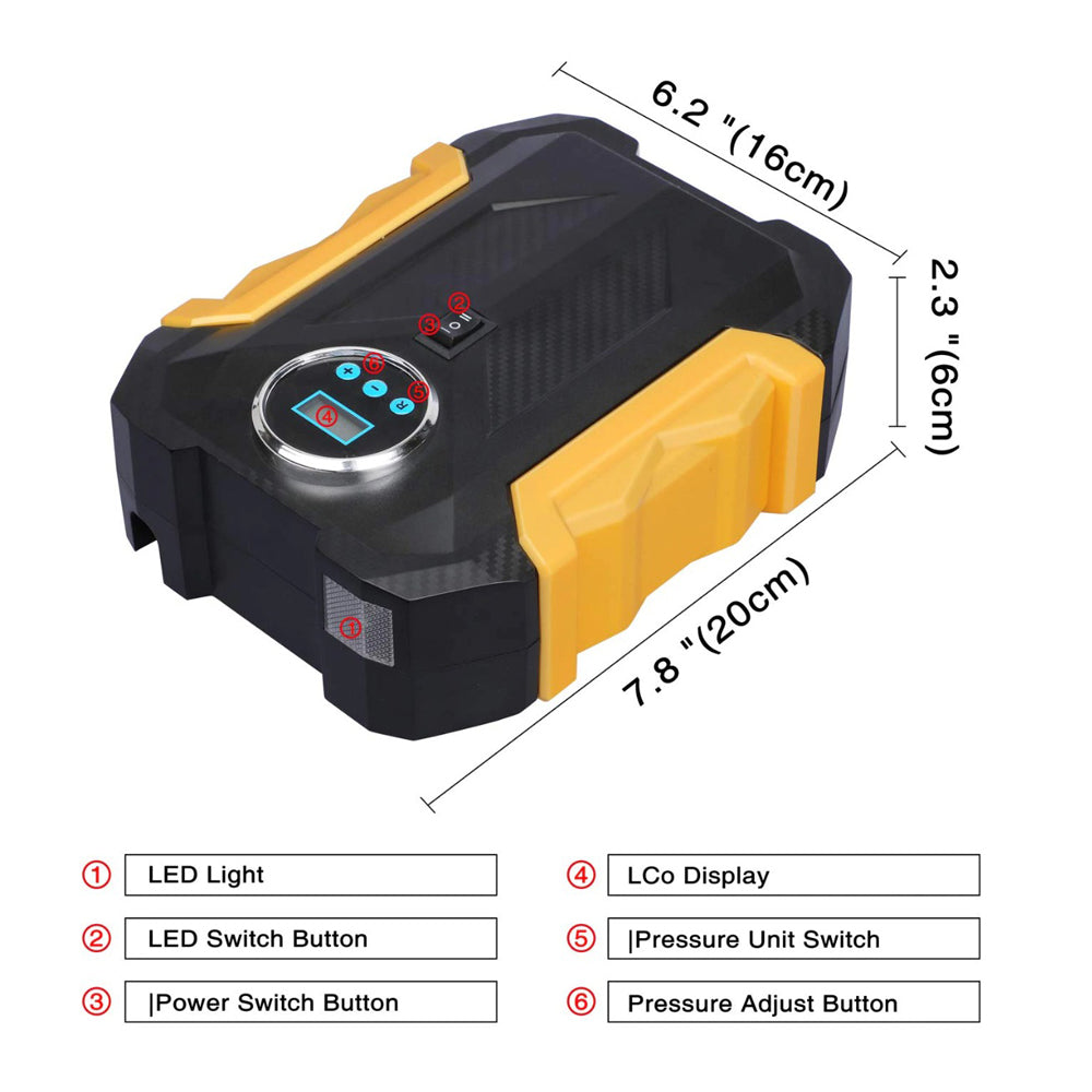 ALVENZA Car Tyre Inflator – Portable Digital Air Pump for Bikes | Velvet Wheels
