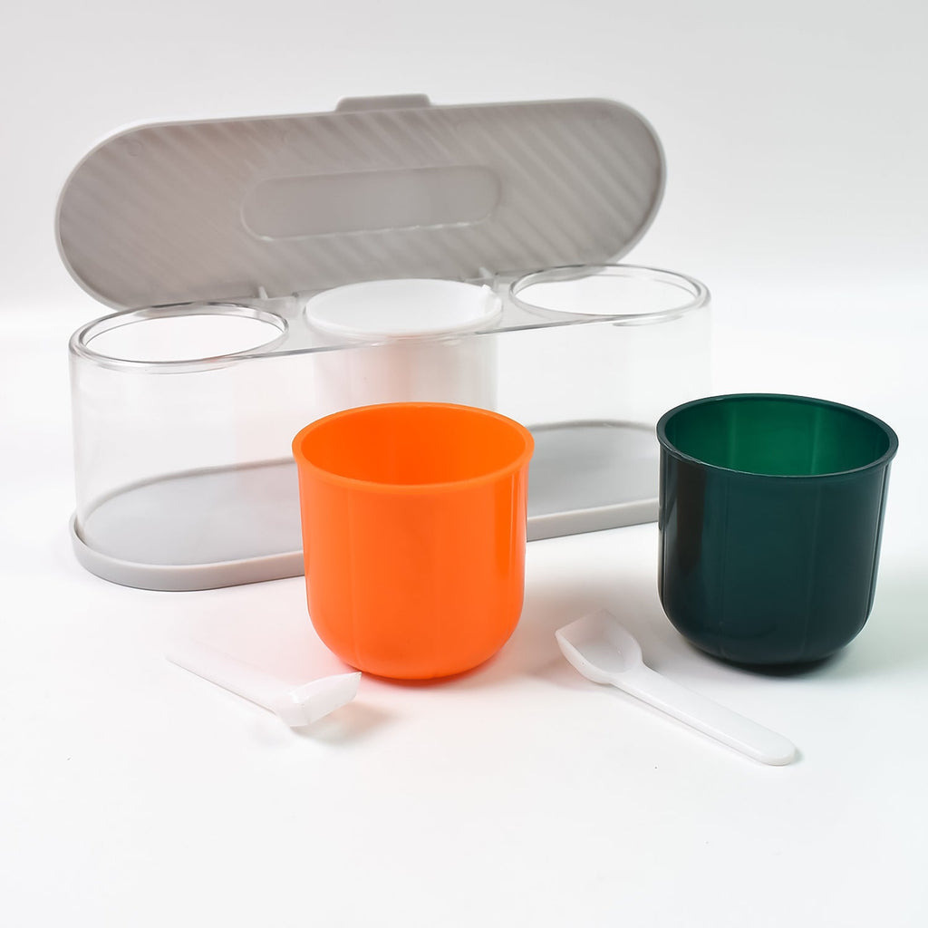 Spice Box 3-Grid Masala Storage with Spoons | Tidy Table - Detail View 5