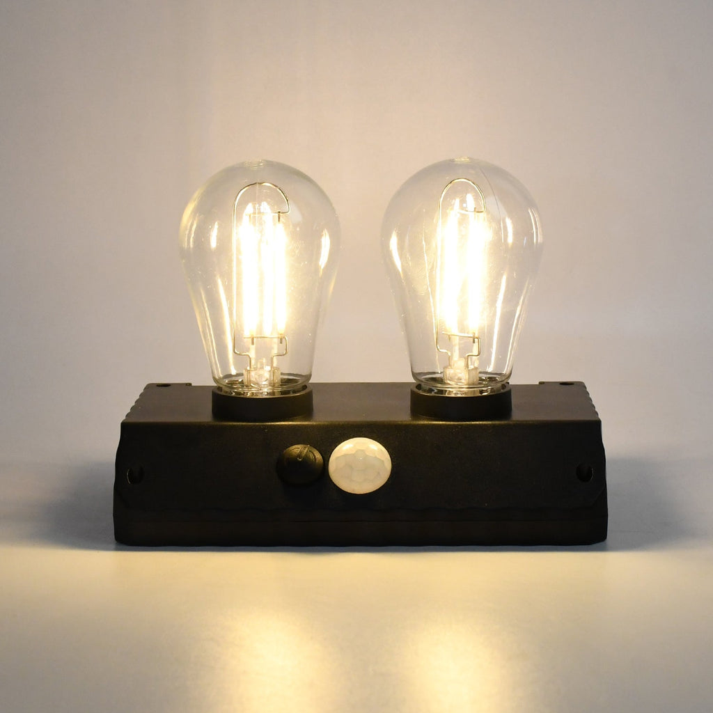 Solar LED Lamp Double Bulb Outdoor Garden Light - Detail View 6