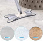 ALVENZA Flat Mop – 360° Rotating Head, Easy Squeeze | Velvet Wipe