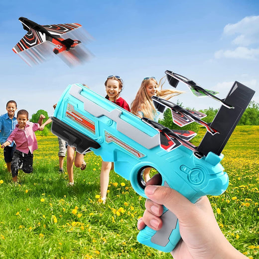 ALVENZA Airplane Launcher Toy – 5 Foam Planes & Gun | Play & Move