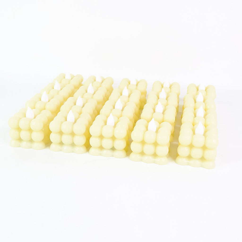 ALVENZA LED Flameless Cube Candles – Set of 24 Decorative Lights