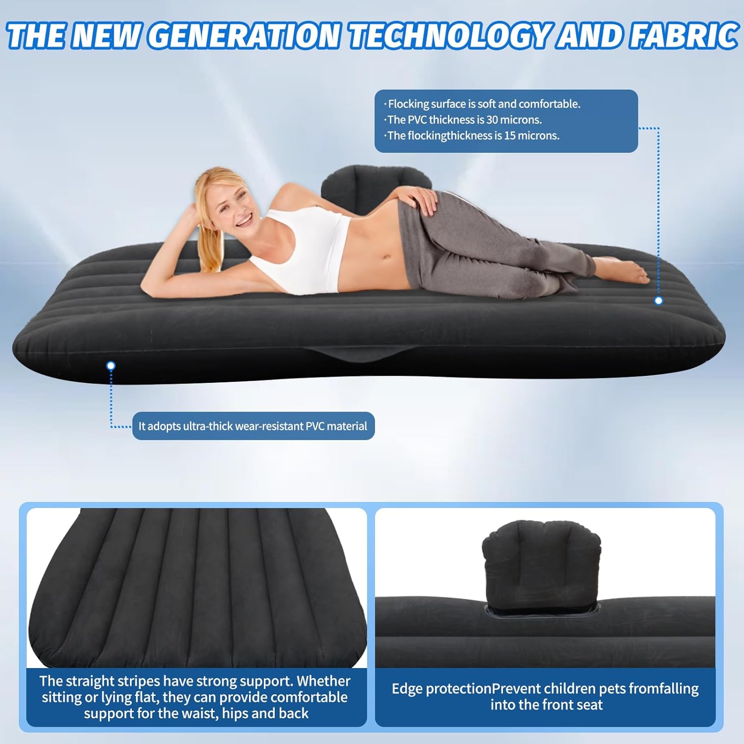 ALVENZA Inflatable Car Air Mattress – Comfortable Travel Sleeping Bed, Car Sofa