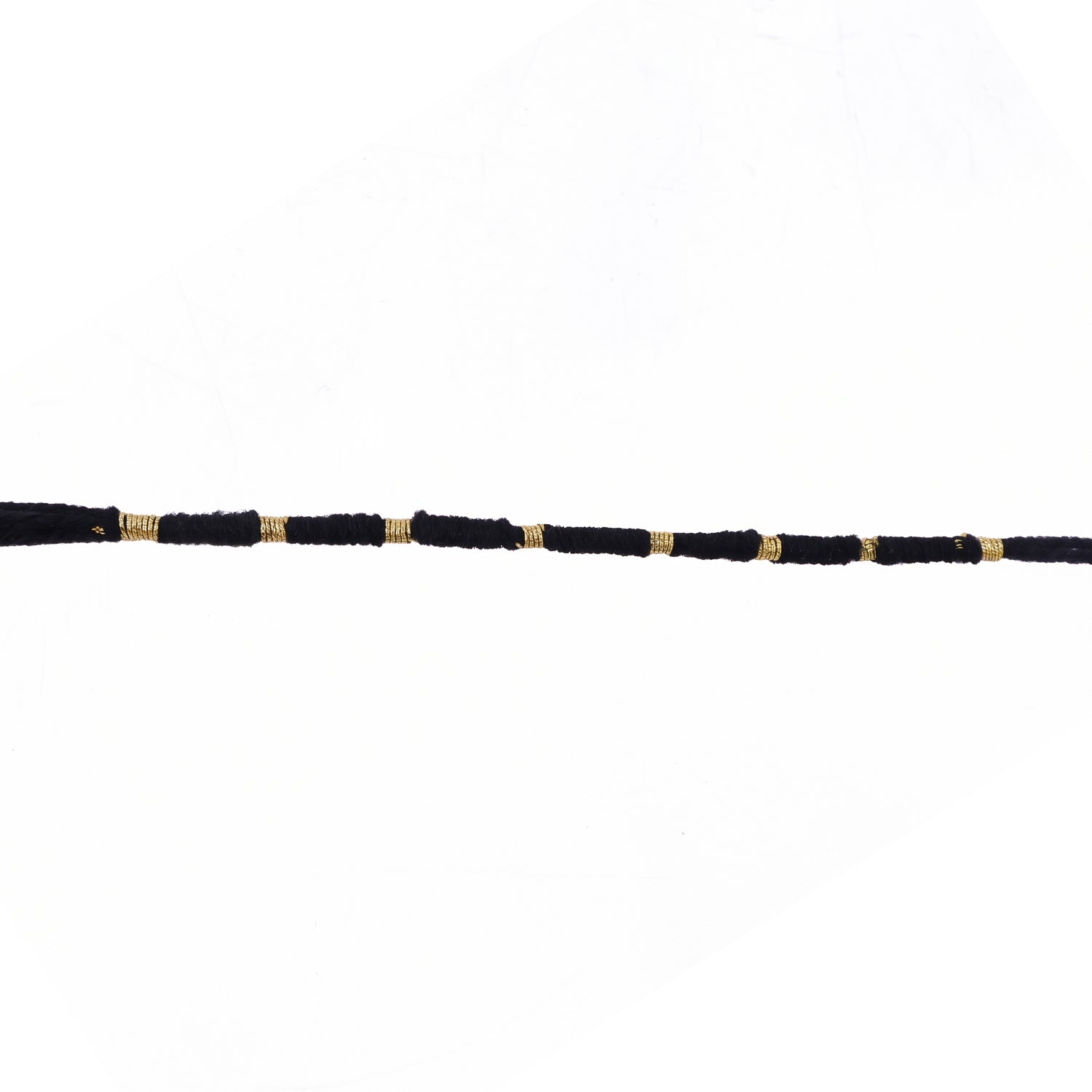 Rakhi Handmade Black Thread with Gold Beads for Raksha Bandhan - Back View