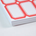 Writable Label Stickers Easy to Use with Red Border for Clarity - Front View