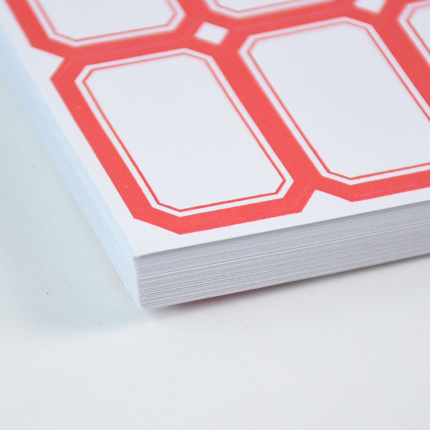 Writable Label Stickers Easy to Use with Red Border for Clarity - Front View