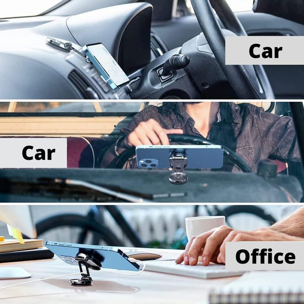 ALVENZA Magnetic Car Phone Holder – 360° Rotating Metal Mount | Deodap