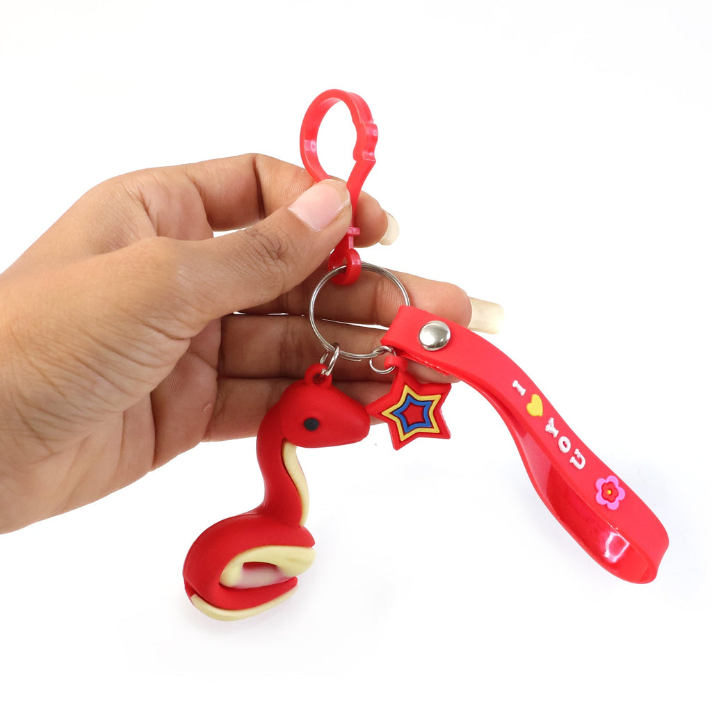 ALVENZA Snake Shape Keychain – Cute Strap & Hook Clip for Kids