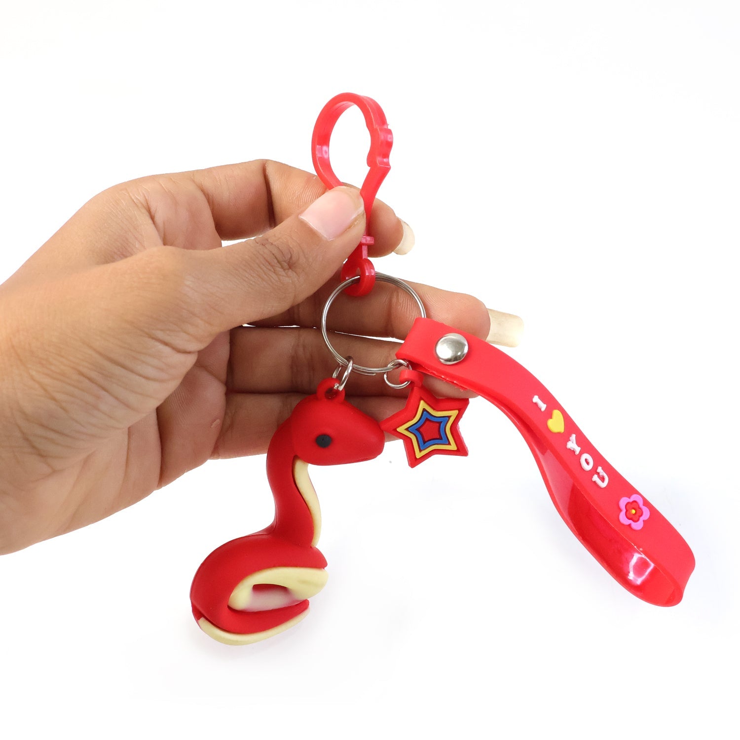 ALVENZA Snake Shape Keychain – Cute Strap & Hook Clip for Kids
