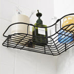 ALVENZA Corner Shelf Organiser – Stainless Steel Self-Adhesive | Bathora