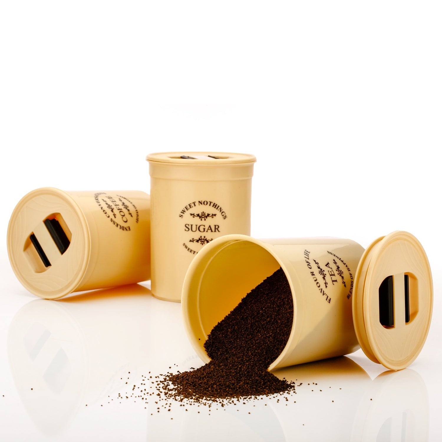 Airtight Food Containers 3 Pc Tea Coffee Sugar Set | Tidy Table - Detail View 8