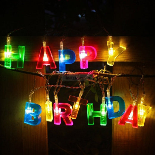 Happy Birthday LED String Lights – Battery Operated Multicolour