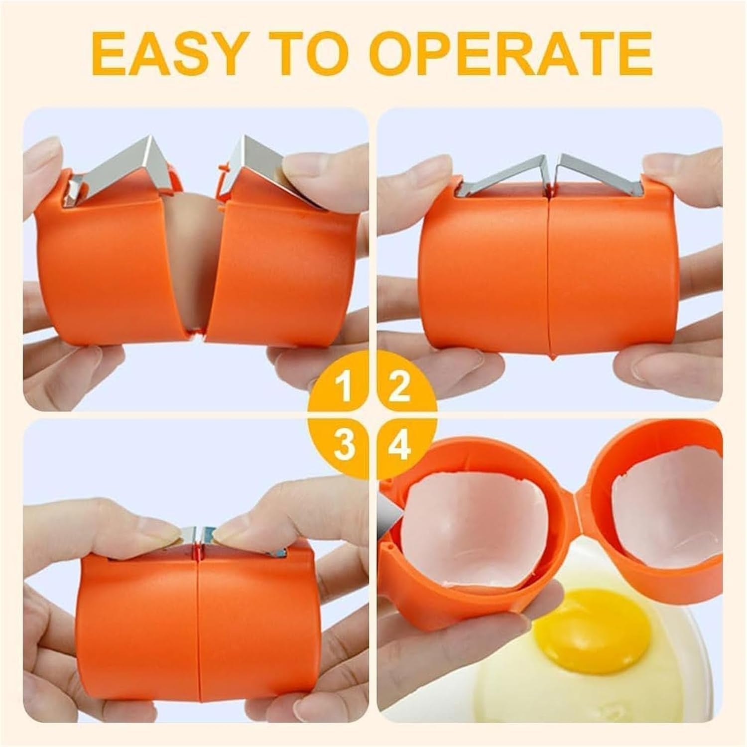 Egg Shell Opener Handheld Egg Cracker Tool for Raw Eggs | Quickslice - Detail View 7