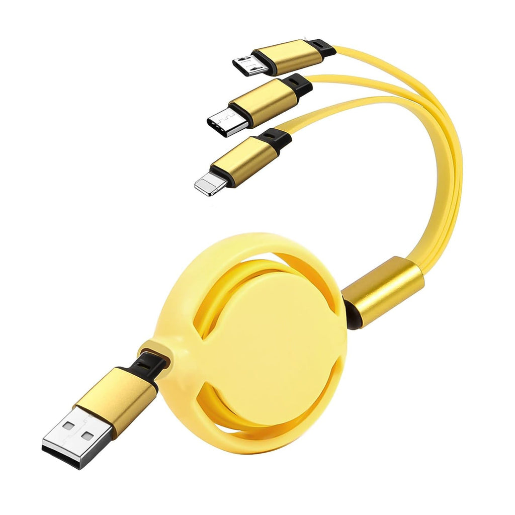 ALVENZA Retractable Charging Cable – 3-in-1 Universal Type C Micro USB | Indo Glow