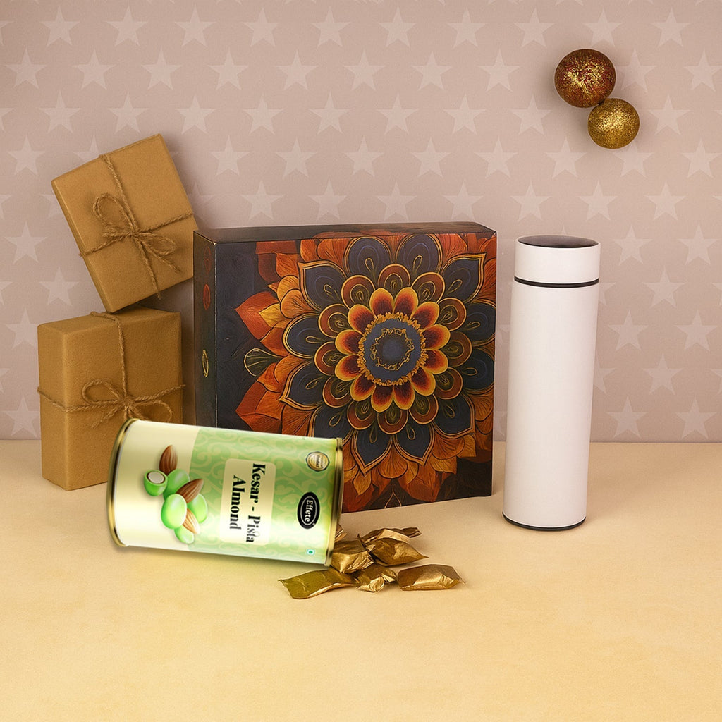 ALVENZA Kesar Pista Gift Hamper – Custom Stainless Steel Bottle Set