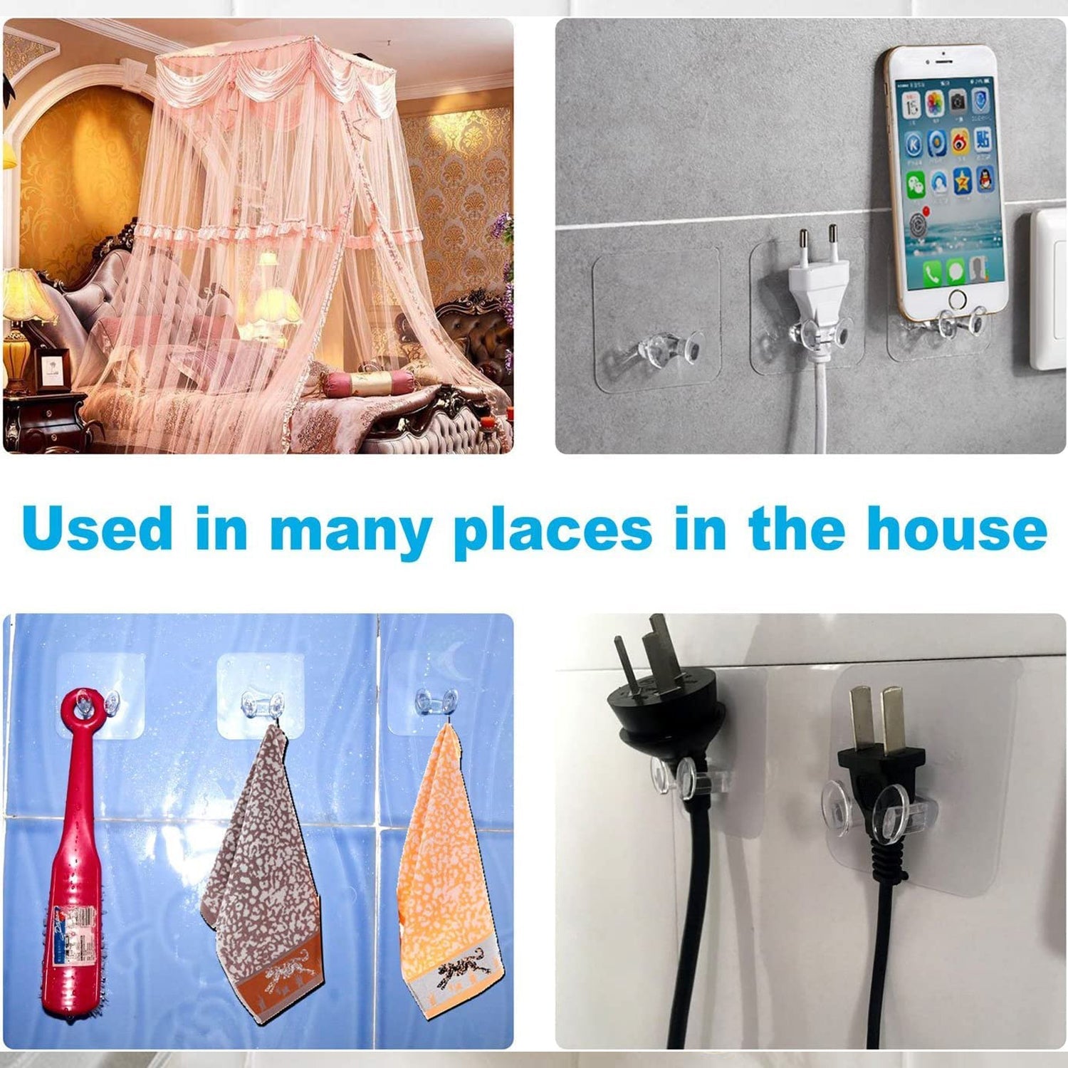 Adhesive Wall Hooks Strong Hold & No Damage Walls - Detail View 8