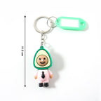 ALVENZA Avocado Character Keychain – Cute Cartoon Design with Name Tag
