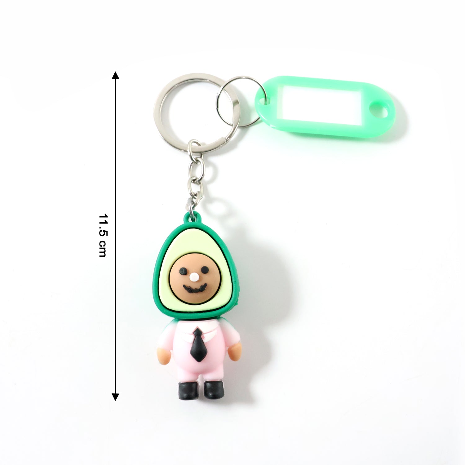 ALVENZA Avocado Character Keychain – Cute Cartoon Design with Name Tag