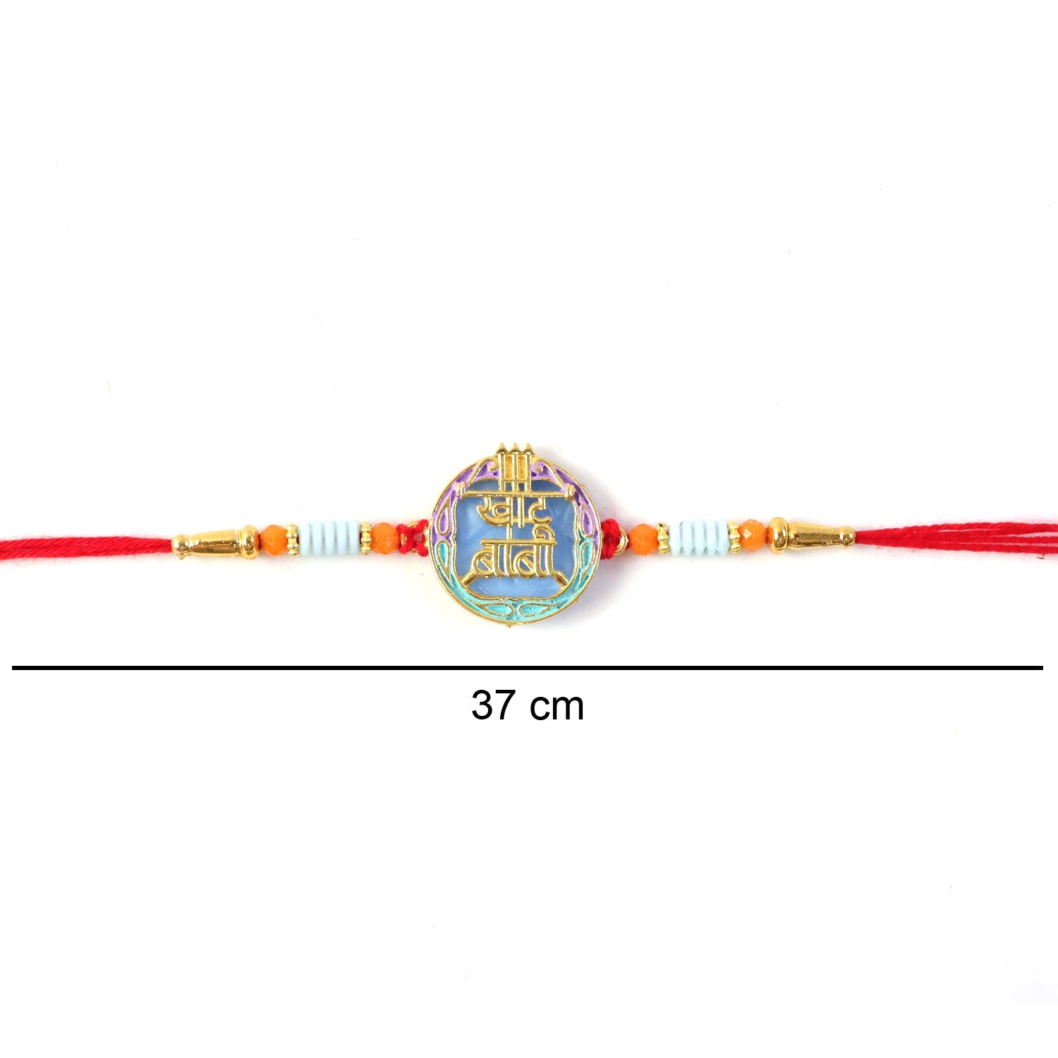 ALVENZA Colorful Rakhi with Beads & Religious Symbol – Traditional Festive Accessory