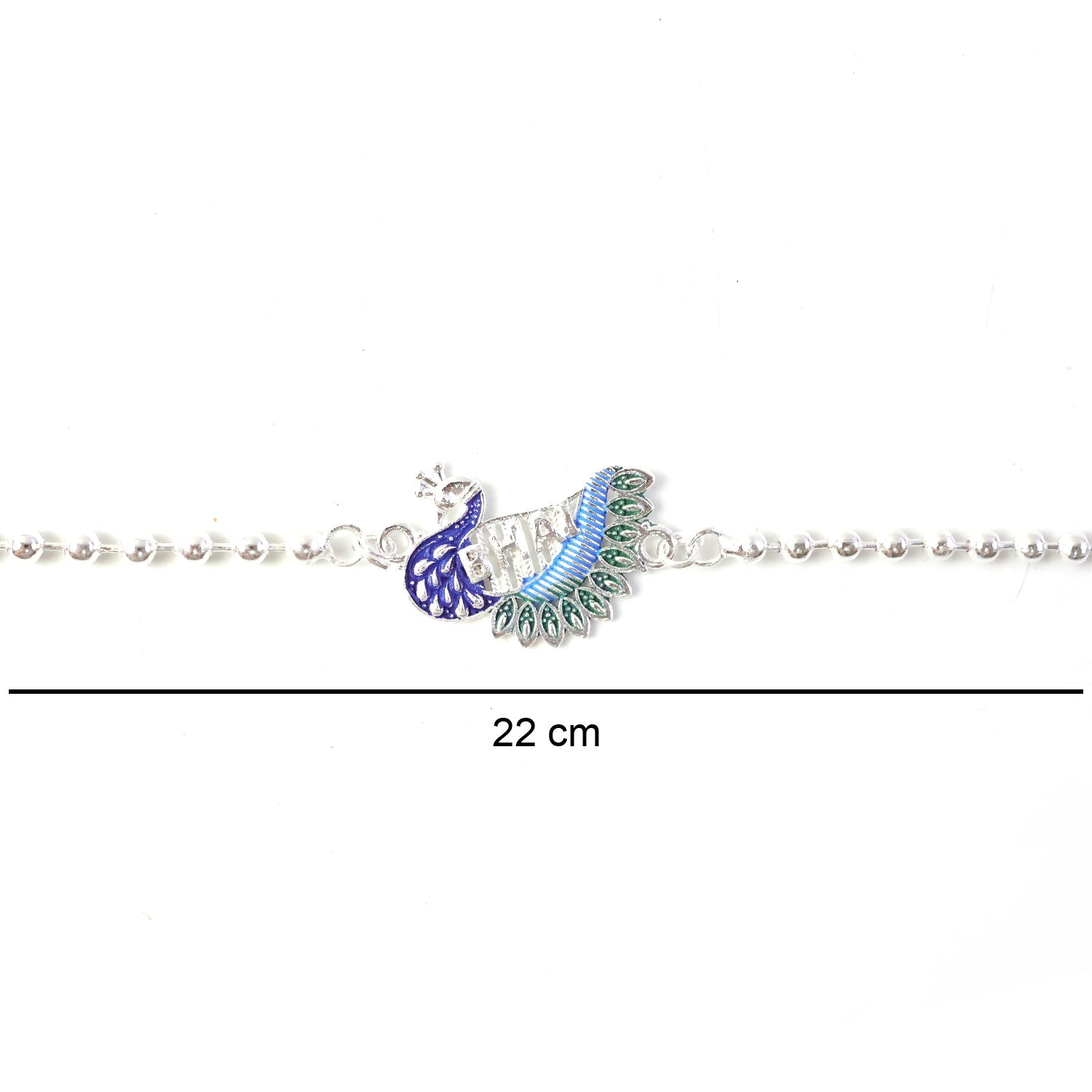 ALVENZA Rakshabandhan Silver Peacock Rakhi - Stylish & Traditional Design