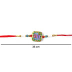ALVENZA Rakhi for Raksha Bandhan – Colorful Beads & Radhe Engraving for Sibling Festival
