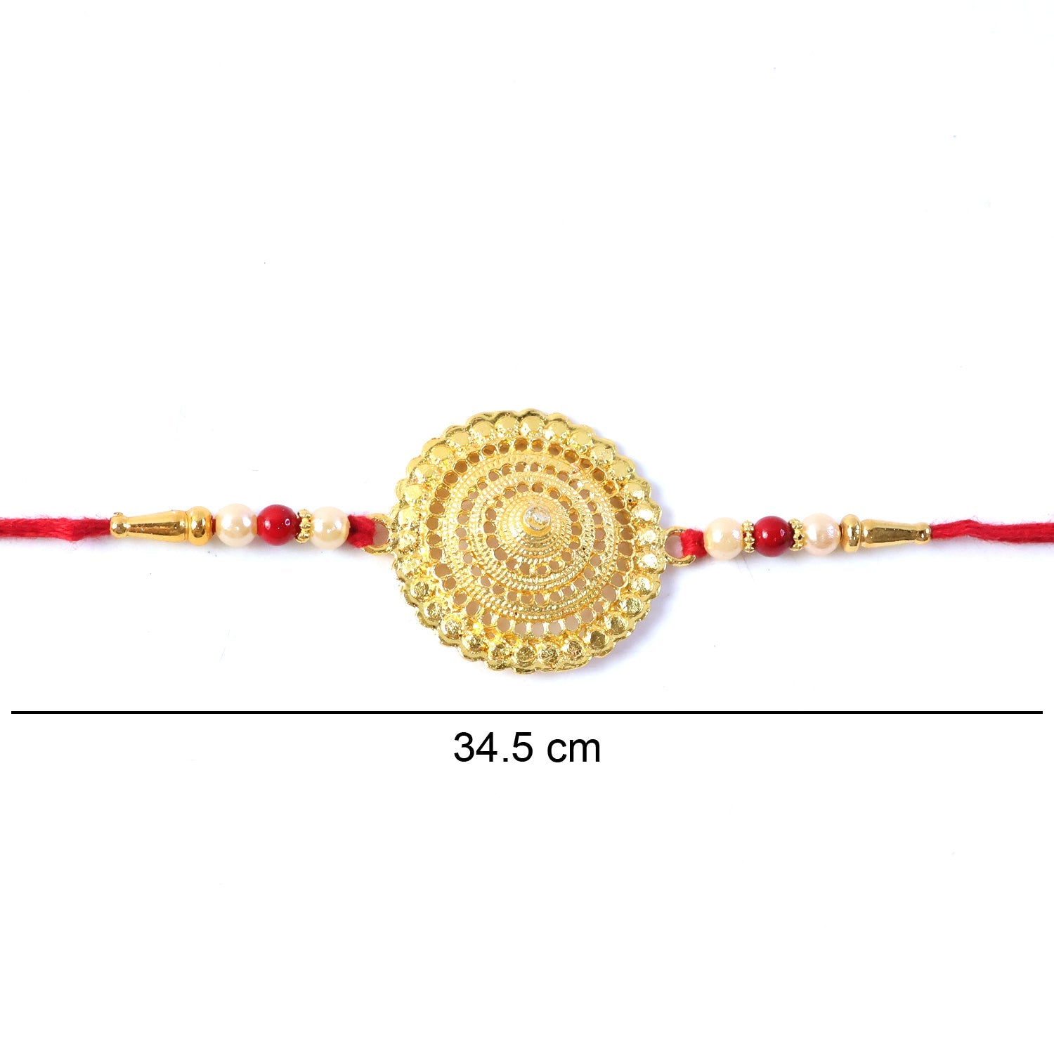 ALVENZA Rakshabandhan Rakhi – Elegant Gold & Pearl Design for Brothers