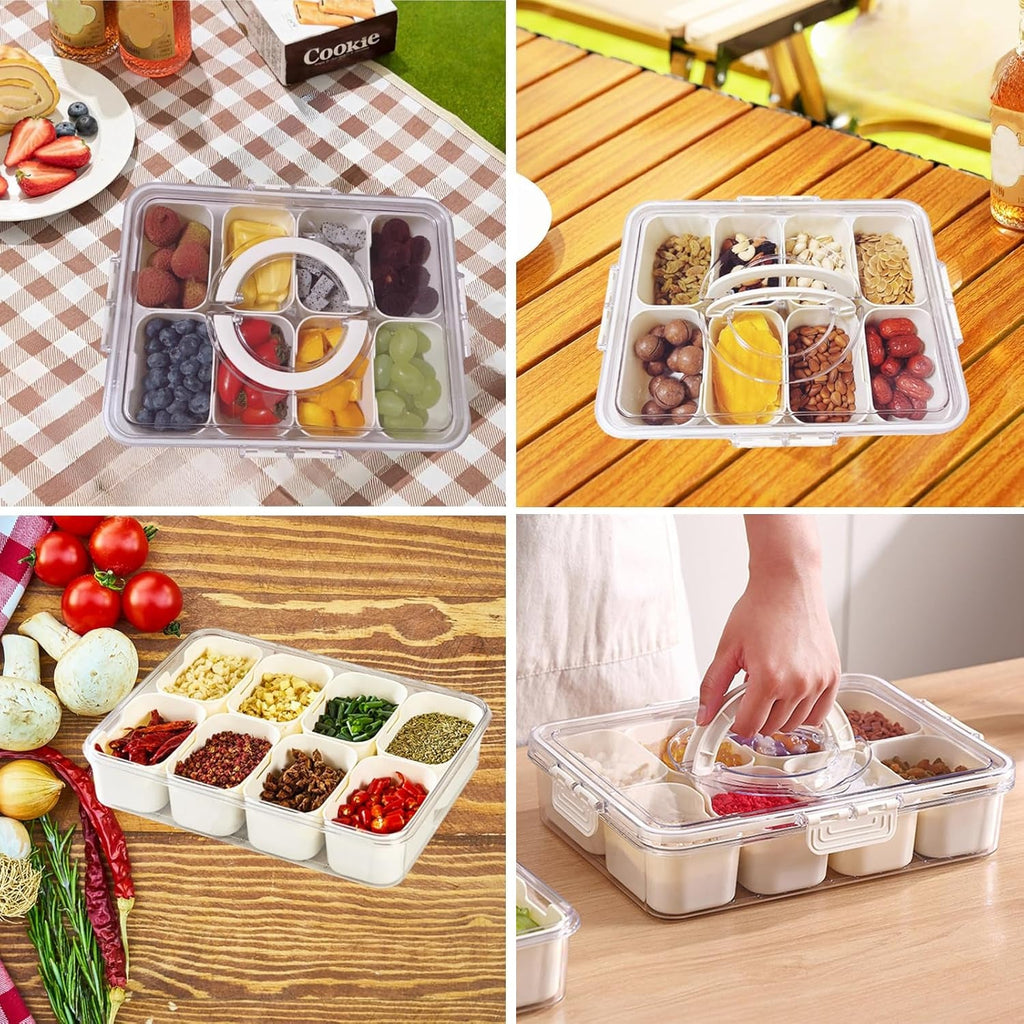 ALVENZA 6-Compartment Fridge Storage Box – Leak-Proof, Space-Saving Organizer