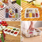 ALVENZA 6-Compartment Fridge Storage Box – Leak-Proof, Space-Saving Organizer