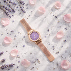 Rose Gold Mesh Strap Wrist Watch – Elegant Minimal Analog Dial