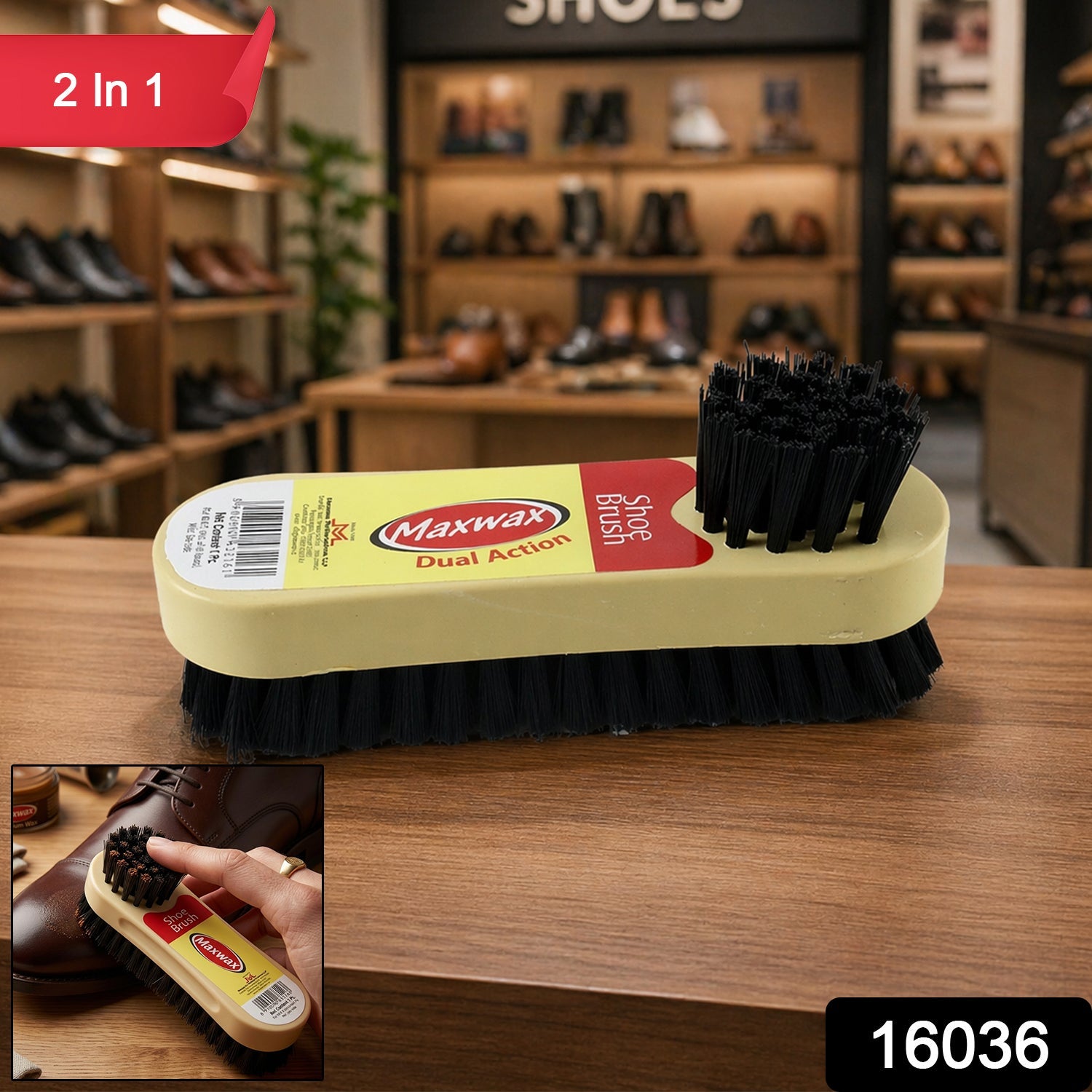 Shoe Cleaning Brush Dual Action 2-in-1 for Effective Footwear Care - Side View