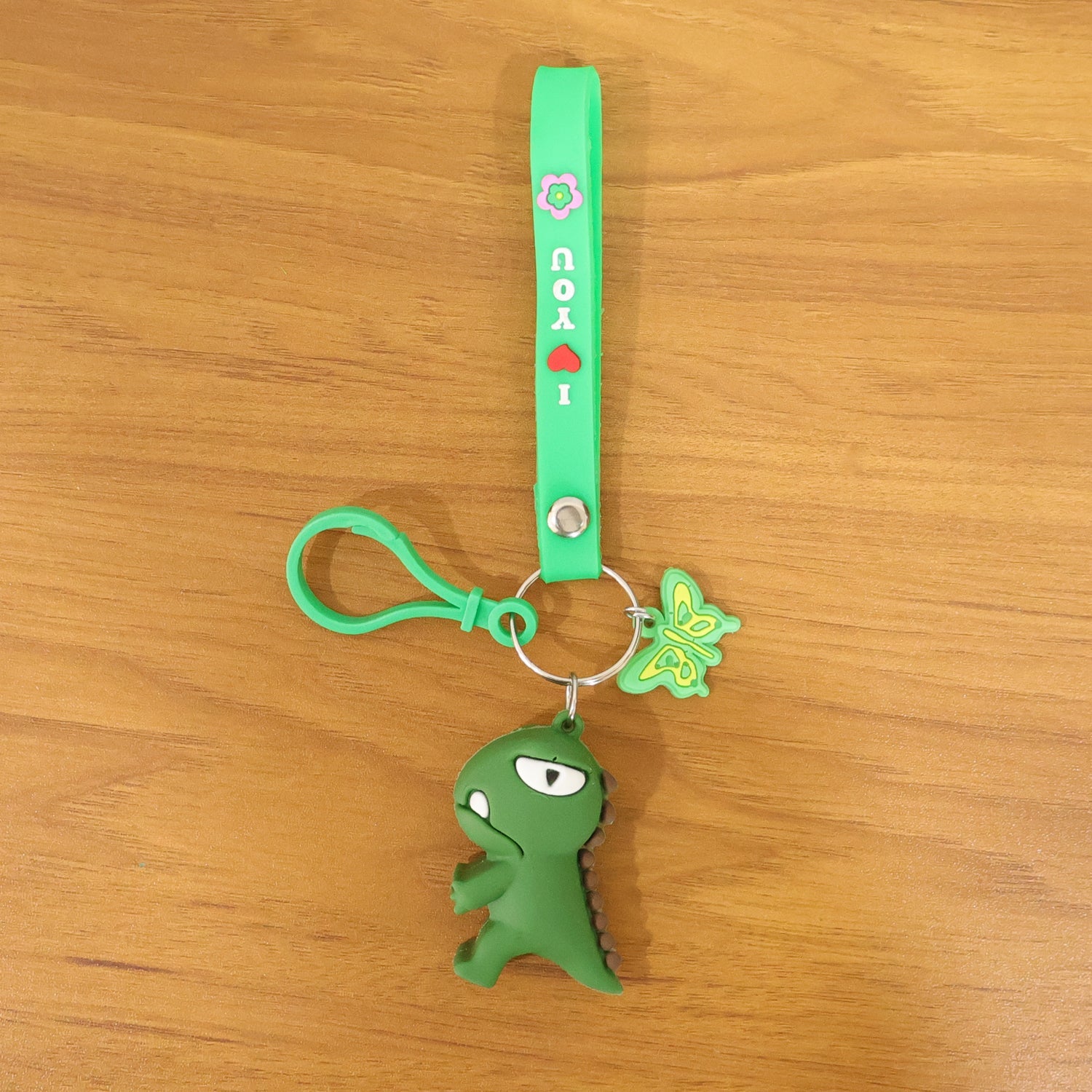 ALVENZA Dinosaur Cartoon Keychain – Durable Silicone Strap Charm