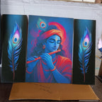 Krishna Wall Art Vibrant MDF Painting for Spiritual Dcor - Detail View 8