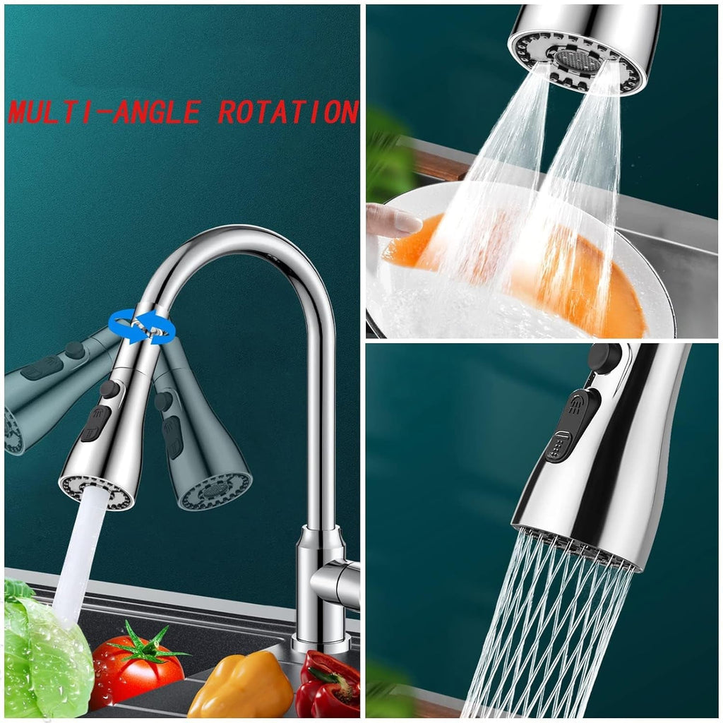 Kitchen Faucet Sprayer 3-Function Pull Down | - Front View