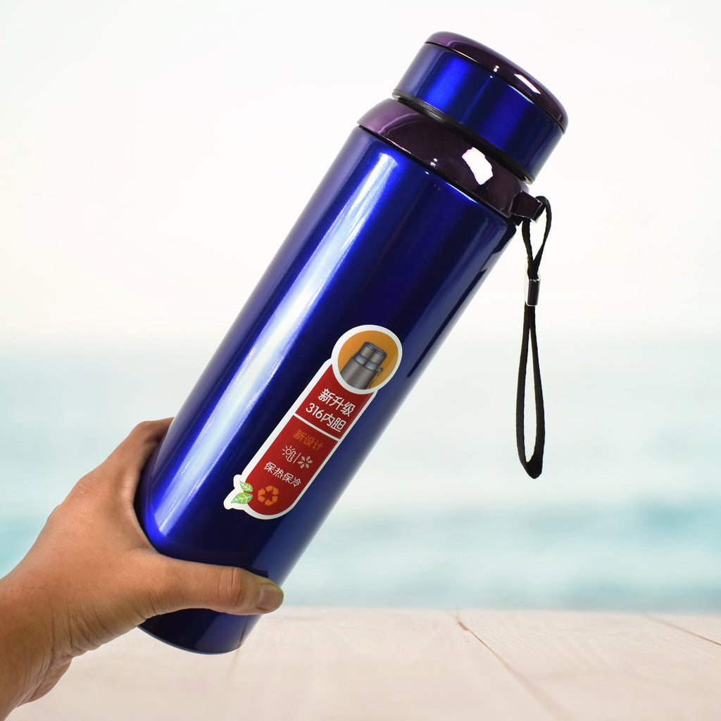 ALVENZA Vacuum Insulated Stainless Steel Bottle – Keeps Drinks Hot or Cold