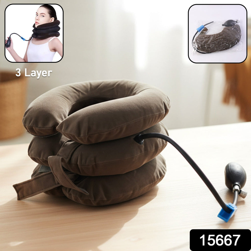 Cervical Neck Traction Collar – 3 Layer Inflatable Support for Pain Relief