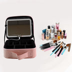 LED Makeup Organizer Box – Touch Sensor Mirror & USB Rechargeable