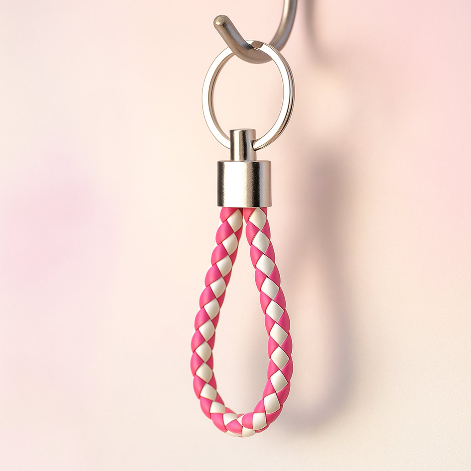 ALVENZA Braided Leather Keychain – Durable Metal Ring & Stylish Hand Strap