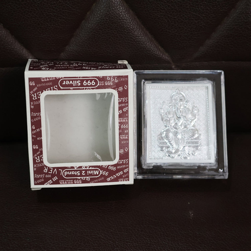 ALVENZA Lord Ganesha Silver-Plated Photo Frame – Elegant Spiritual Decor
